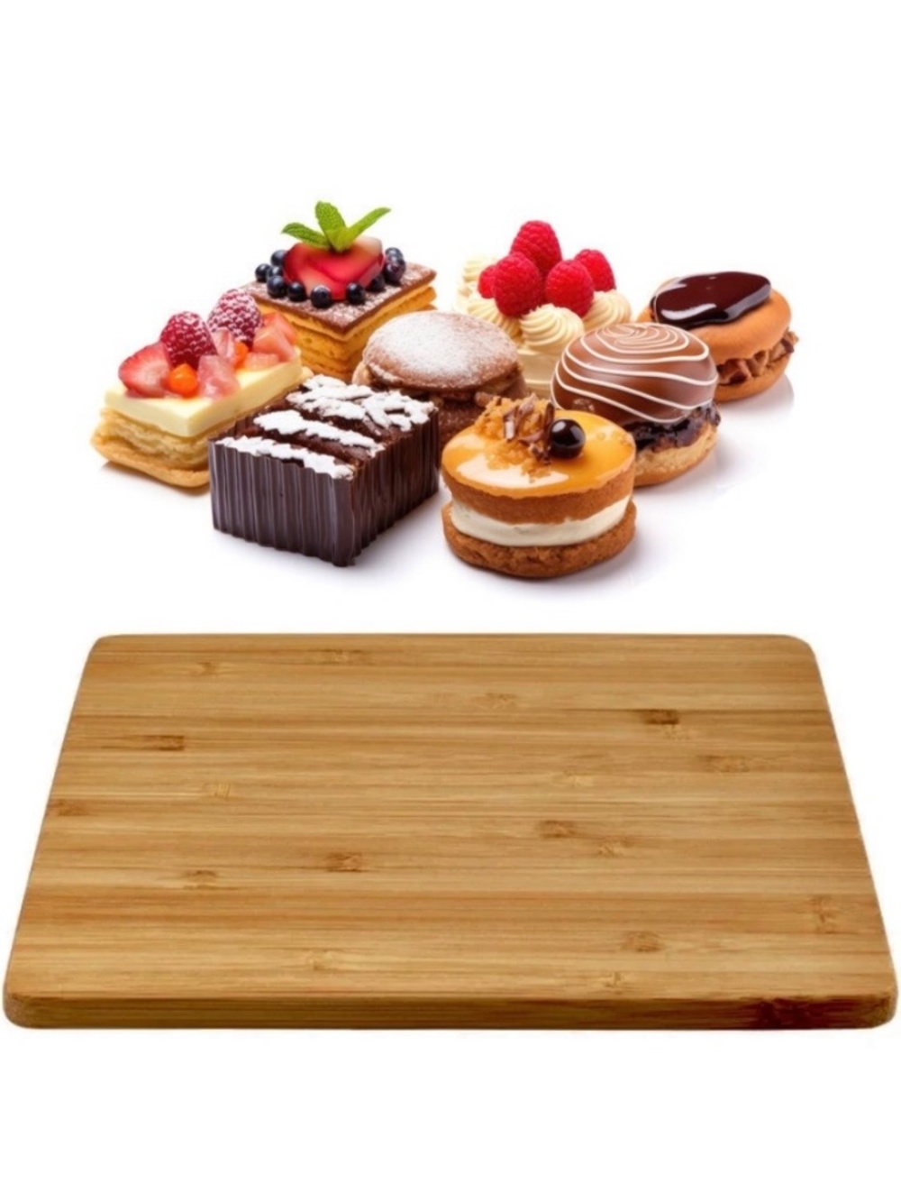 Bamboo Mini Dessert & Sweets Serving Board Cookies Cupcake Pastry Platter 8.75x6